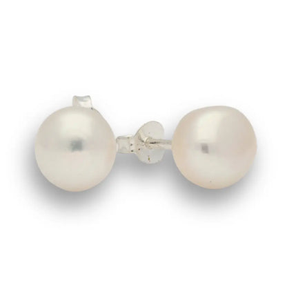 Heirloom Lustre Natural White Cultured 8mm Pearl Stud Earrings