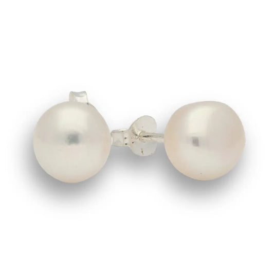 Heirloom Lustre Natural White Cultured 8mm Pearl Stud Earrings