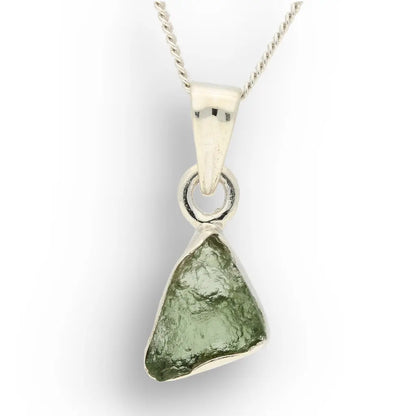 Authentic Moldavite Sterling Silver Necklace 45cm Chain