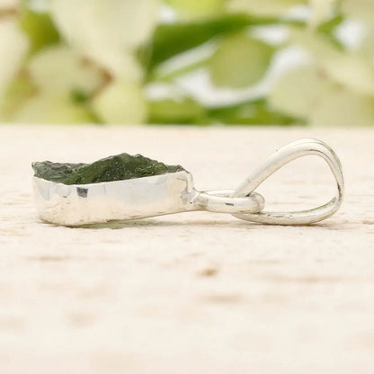 Authentic Moldavite Sterling Silver Necklace 45cm Chain