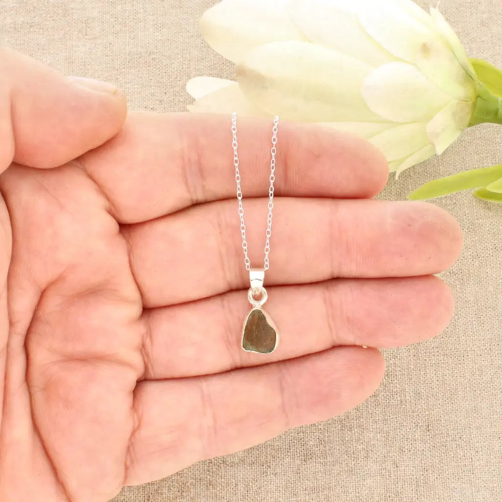 Get your Authentic Moldavite Sterling Silver Transformation Necklace online now or in store at Forever Gems in Franschhoek, South Africa
