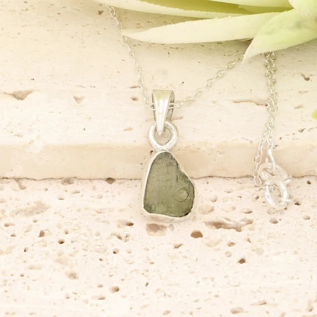 Get your Authentic Moldavite Sterling Silver Transformation Necklace online now or in store at Forever Gems in Franschhoek, South Africa