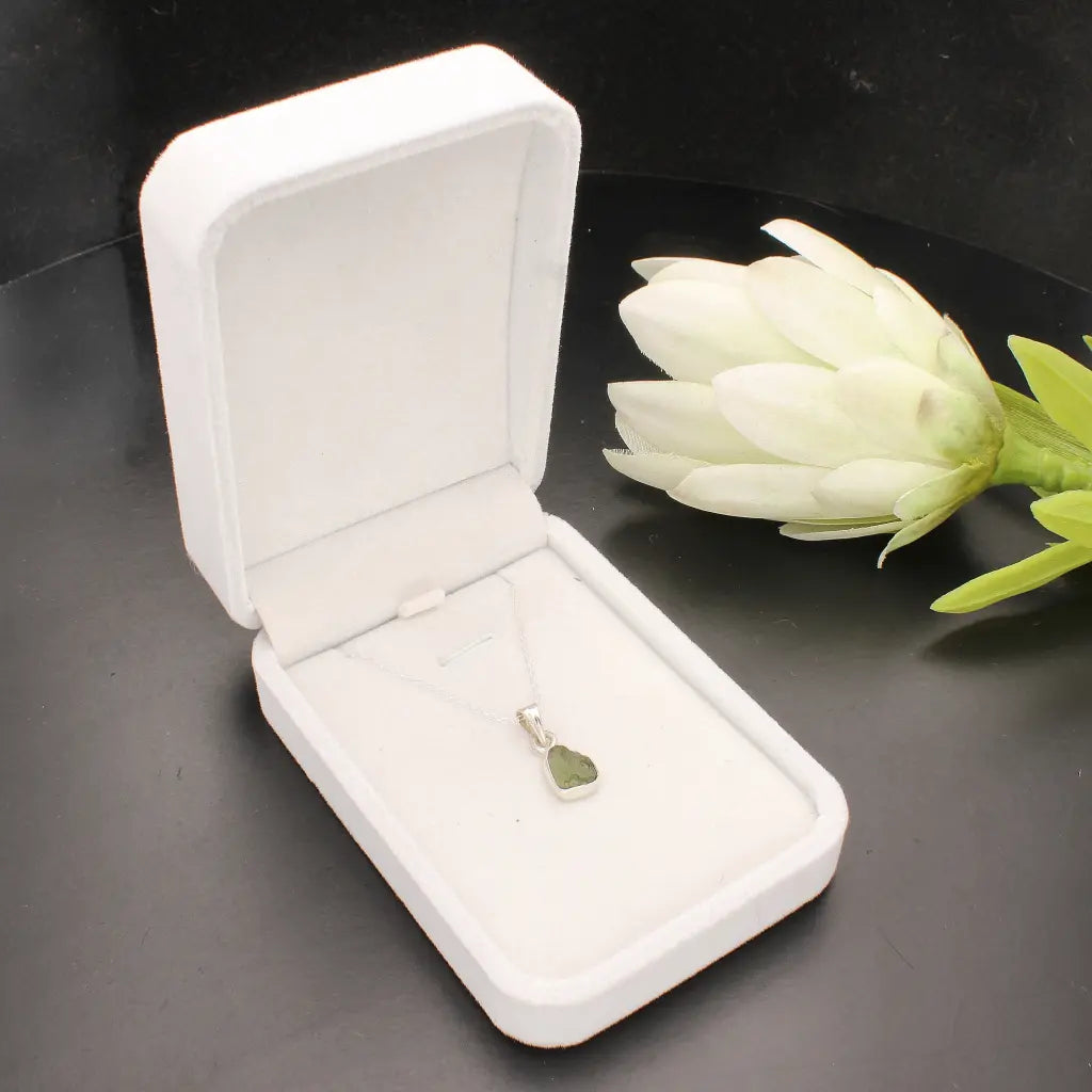 Get your Authentic Moldavite Sterling Silver Transformation Necklace online now or in store at Forever Gems in Franschhoek, South Africa