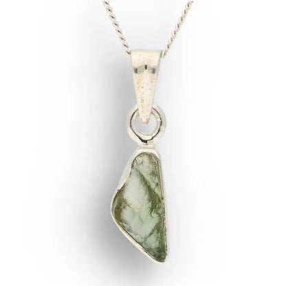 Authentic Moldavite Sterling Silver Kite Necklace