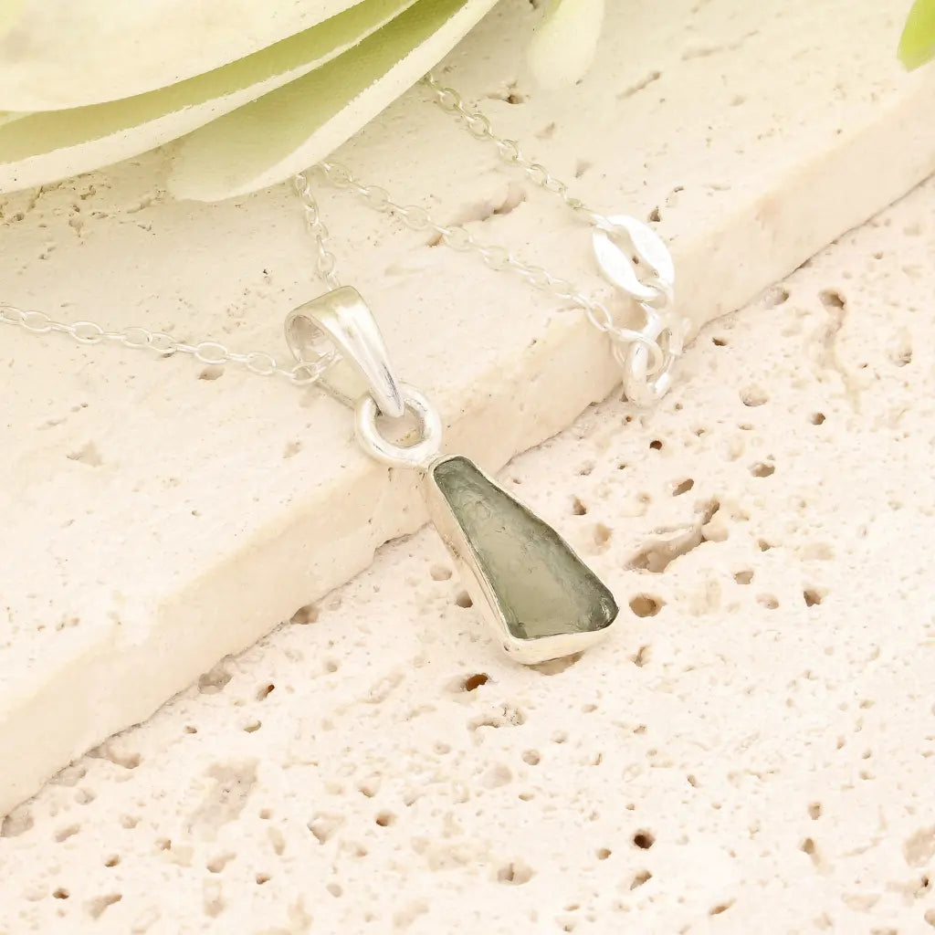 Get your Authentic Moldavite Sterling Silver New Beginnings Necklace online now or in store at Forever Gems in Franschhoek, South Africa