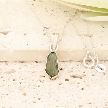 Get your Authentic Moldavite Sterling Silver Transformation Necklace online now or in store at Forever Gems in Franschhoek, South Africa