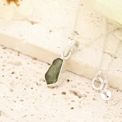 Get your Authentic Moldavite Sterling Silver Transformation Necklace online now or in store at Forever Gems in Franschhoek, South Africa