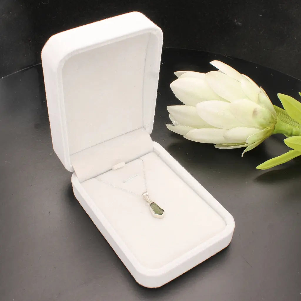 Get your Authentic Moldavite Sterling Silver Transformation Necklace online now or in store at Forever Gems in Franschhoek, South Africa