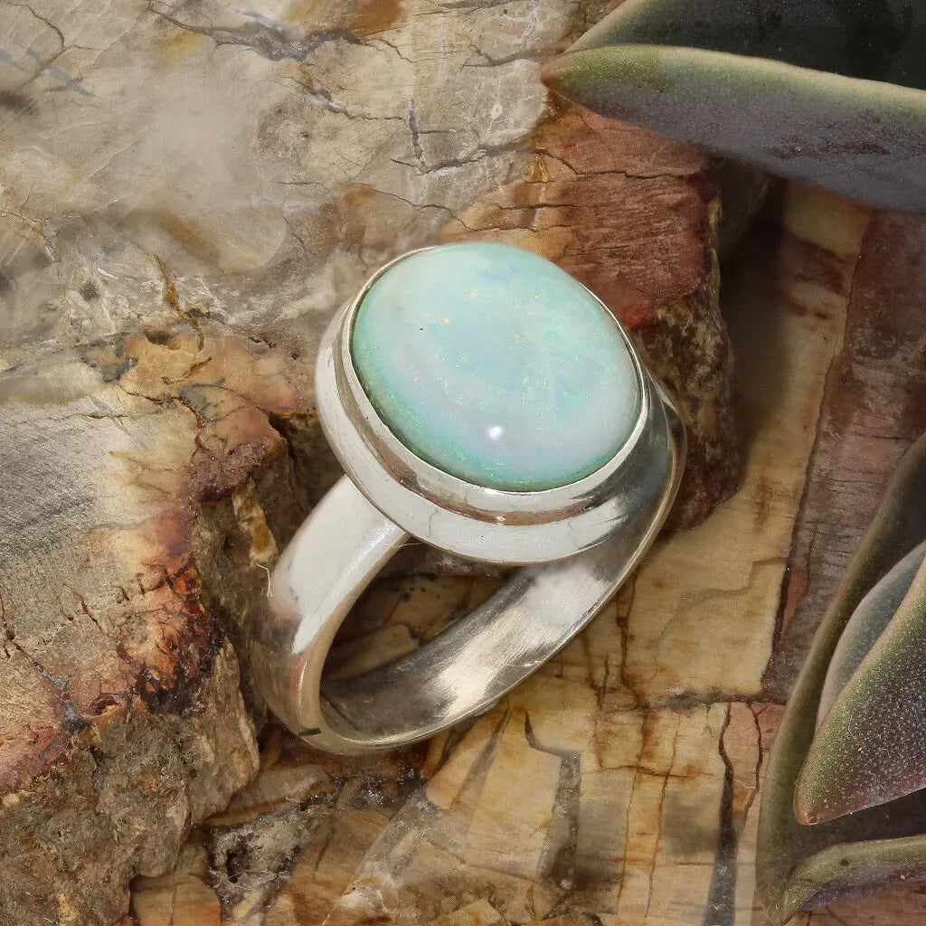 Get your Natural Opal Magic Ring in Elegant Handcrafted Sterling Silver online now or in store at Forever Gems in Franschhoek, South Africa