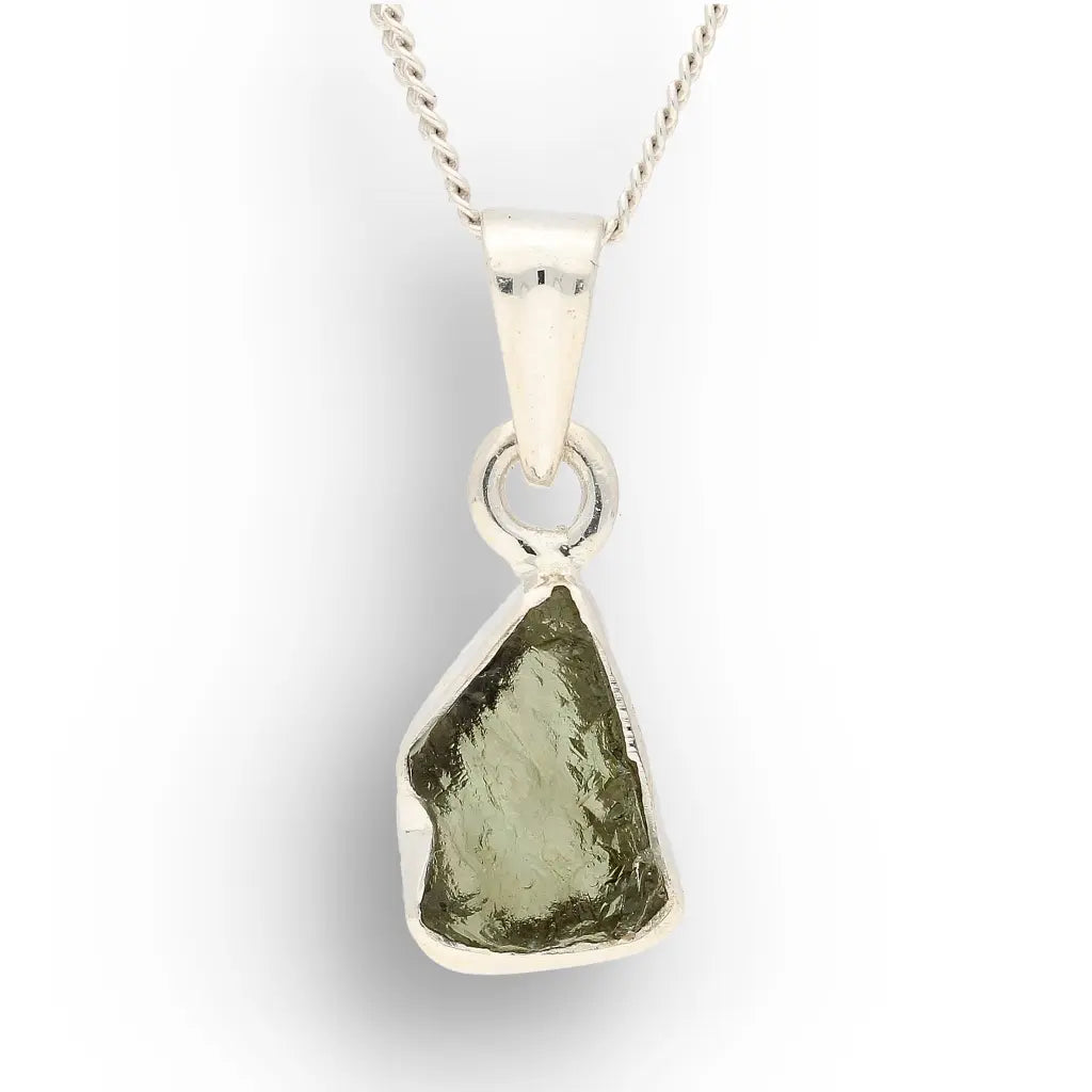 Authentic Moldavite Sterling Silver Artisan Necklace
