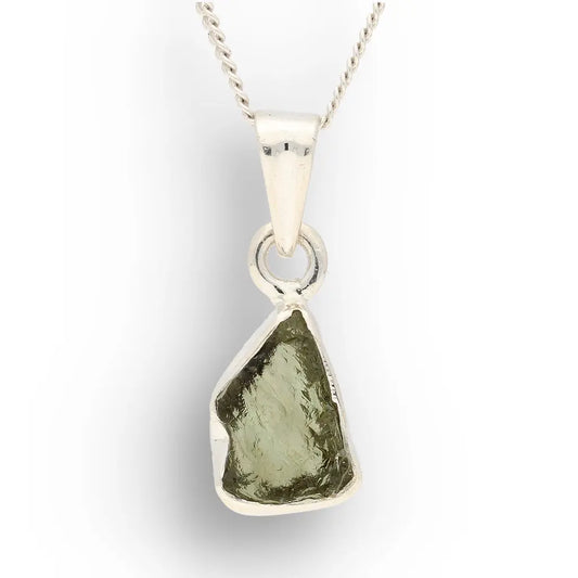 Authentic Moldavite Sterling Silver Artisan Necklace