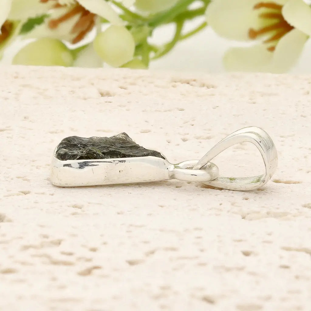 Authentic Moldavite Sterling Silver Artisan Necklace
