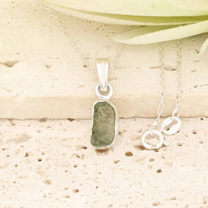 Get your Authentic Moldavite Sterling Silver Transformation Necklace online now or in store at Forever Gems in Franschhoek, South Africa