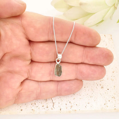 Authentic Moldavite Transformation Necklace in Sterling Silver