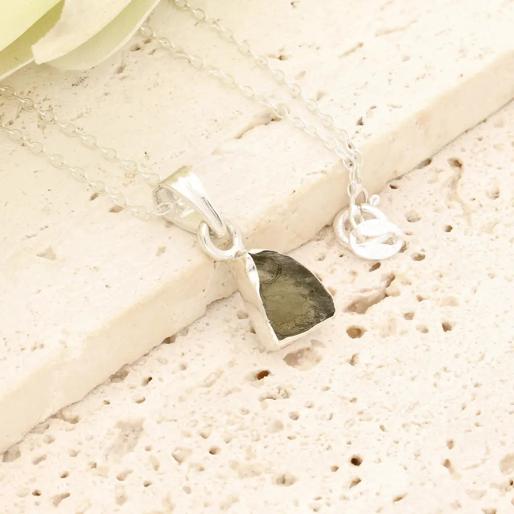 Get your Authentic Moldavite Sterling Silver Transformation Necklace online now or in store at Forever Gems in Franschhoek, South Africa