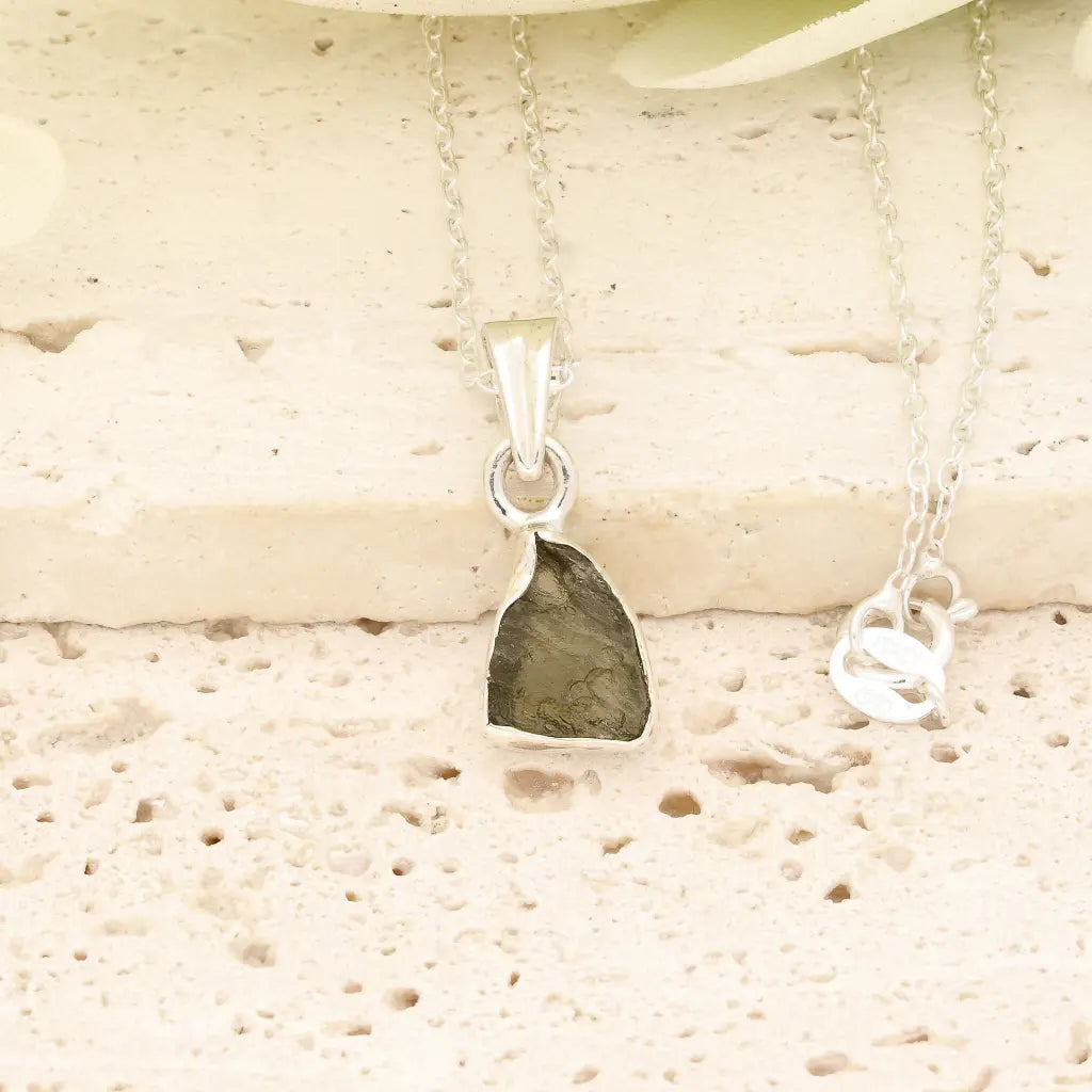 Get your Authentic Moldavite Sterling Silver Transformation Necklace online now or in store at Forever Gems in Franschhoek, South Africa