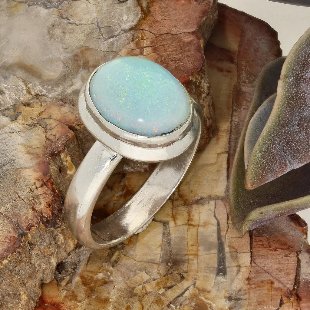 Get your Natural Opal Magic Ring in Elegant Handcrafted Sterling Silver online now or in store at Forever Gems in Franschhoek, South Africa