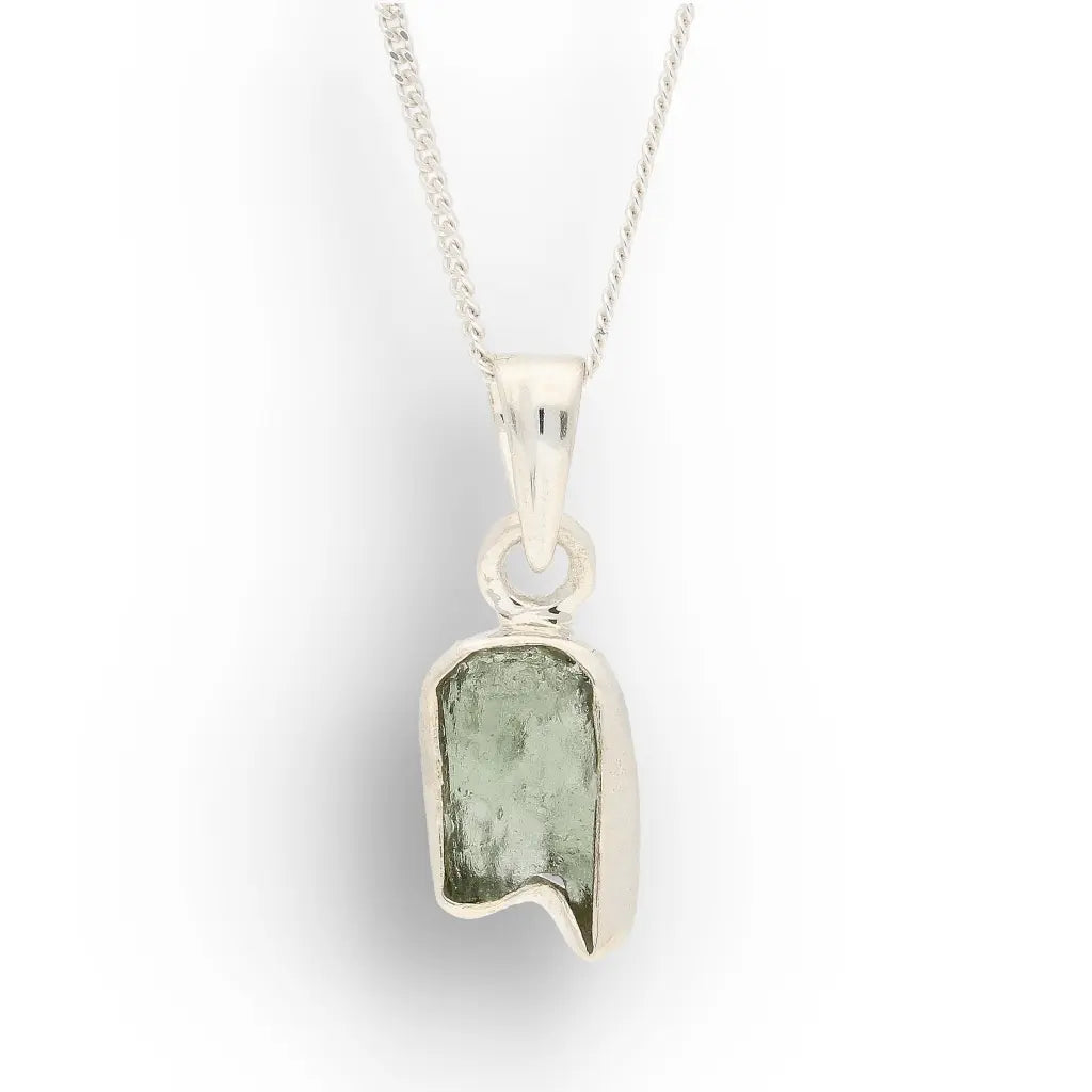 Genuine Moldavite Sterling Silver Necklace