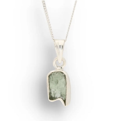 Genuine Moldavite Sterling Silver Necklace