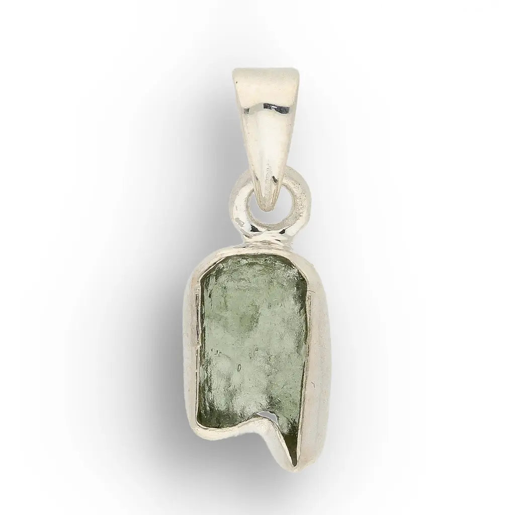 Genuine Moldavite Sterling Silver Necklace