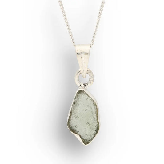 Get your Raw Czech Moldavite Silver Necklace online now or in store at Forever Gems in Franschhoek, South Africa