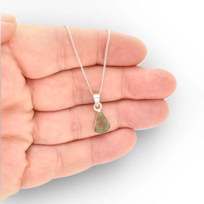 Natural Czech Moldavite Silver Necklace