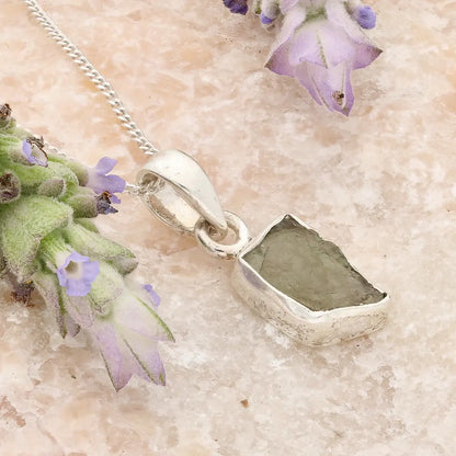 Get your Authentic Sterling Silver Moldavite Necklace online now or in store at Forever Gems in Franschhoek, South Africa