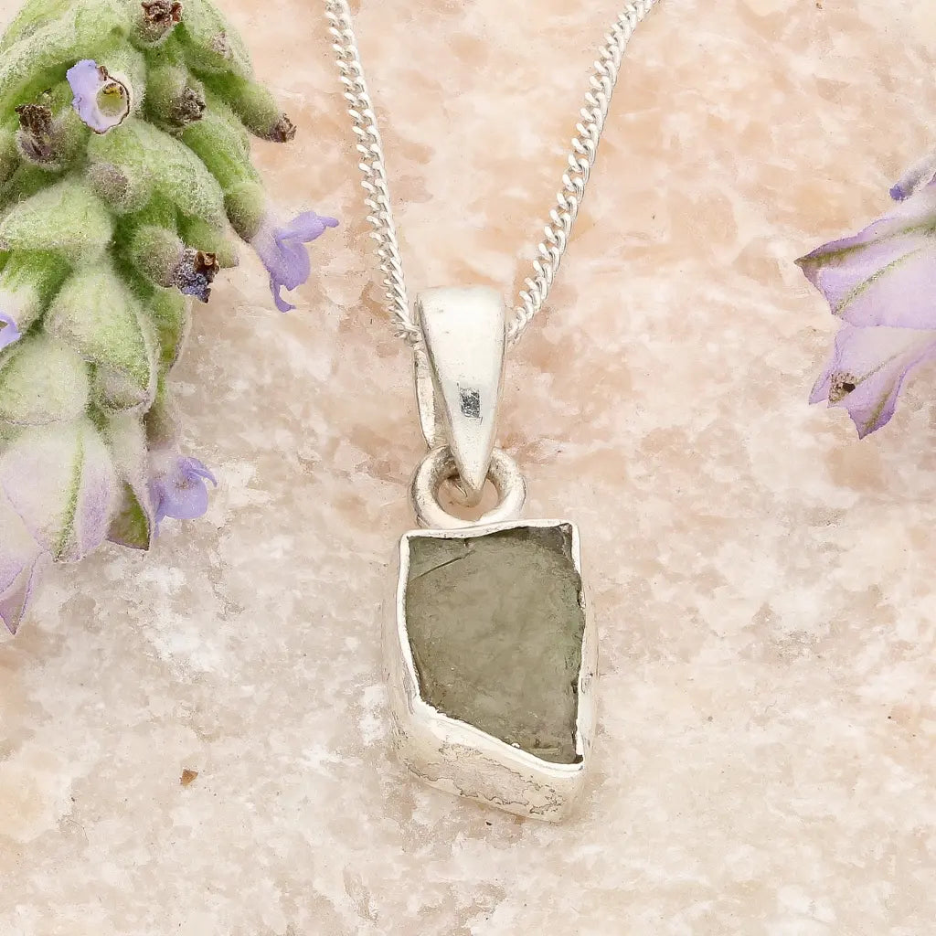 Get your Authentic Sterling Silver Moldavite Necklace online now or in store at Forever Gems in Franschhoek, South Africa