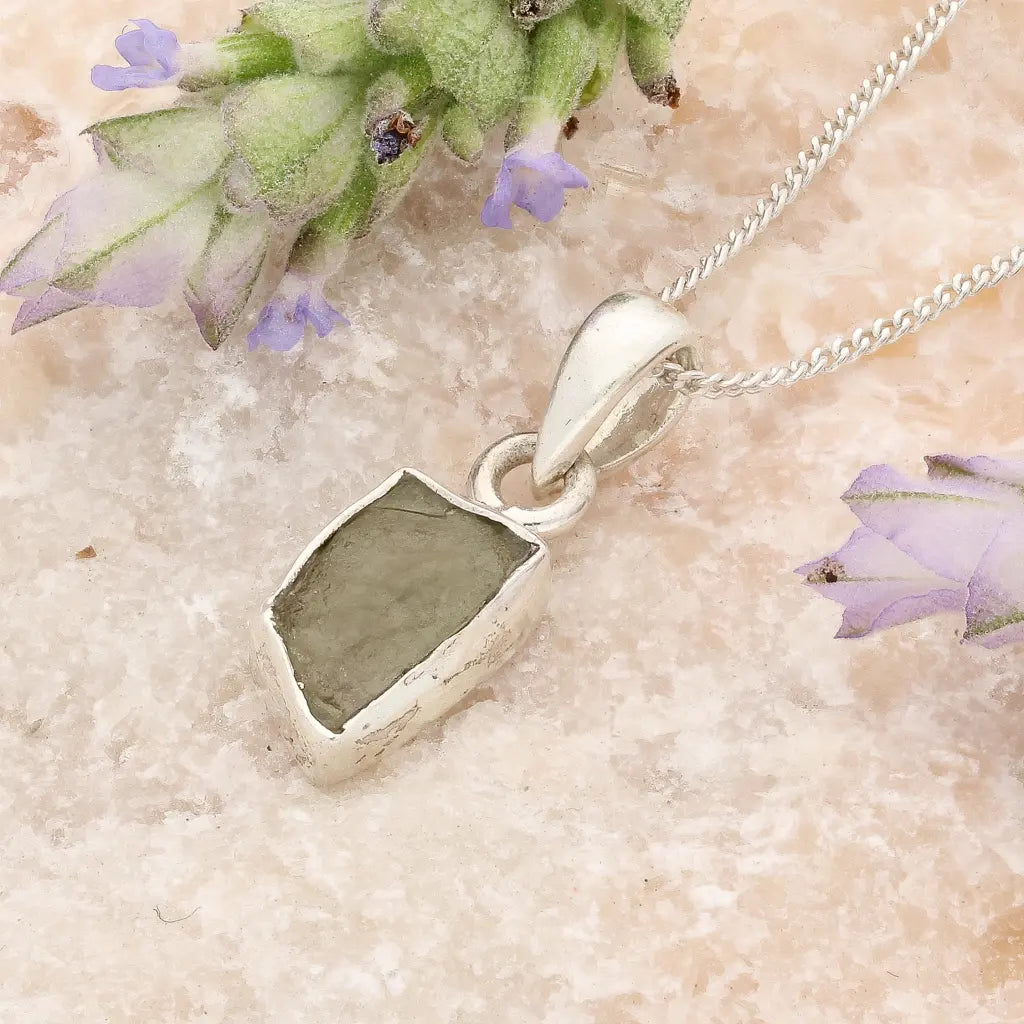 Get your Authentic Sterling Silver Moldavite Necklace online now or in store at Forever Gems in Franschhoek, South Africa