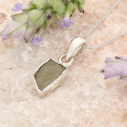 Get your Authentic Sterling Silver Moldavite Necklace online now or in store at Forever Gems in Franschhoek, South Africa