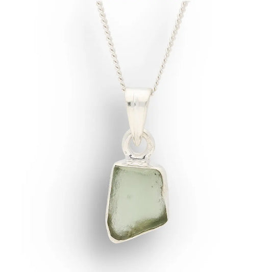 Get your Sterling Silver Raw Czech Moldavite Necklace online now or in store at Forever Gems in Franschhoek, South Africa