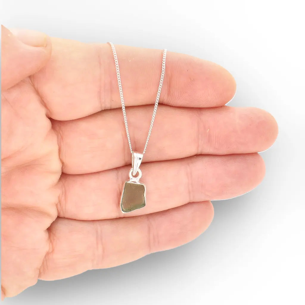 Sterling Silver Raw Czech Moldavite Necklace