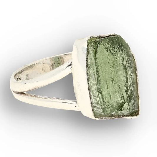 Get your Sterling Silver Natural Moldavite Ring online now or in store at Forever Gems in Franschhoek, South Africa