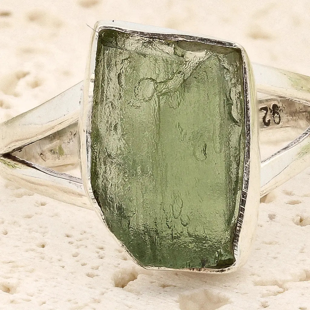 Get your Sterling Silver Natural Moldavite Ring online now or in store at Forever Gems in Franschhoek, South Africa