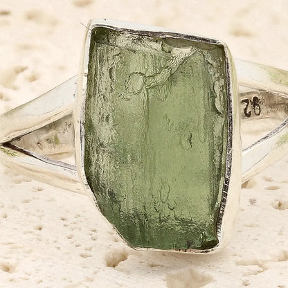 Get your Sterling Silver Natural Moldavite Ring online now or in store at Forever Gems in Franschhoek, South Africa