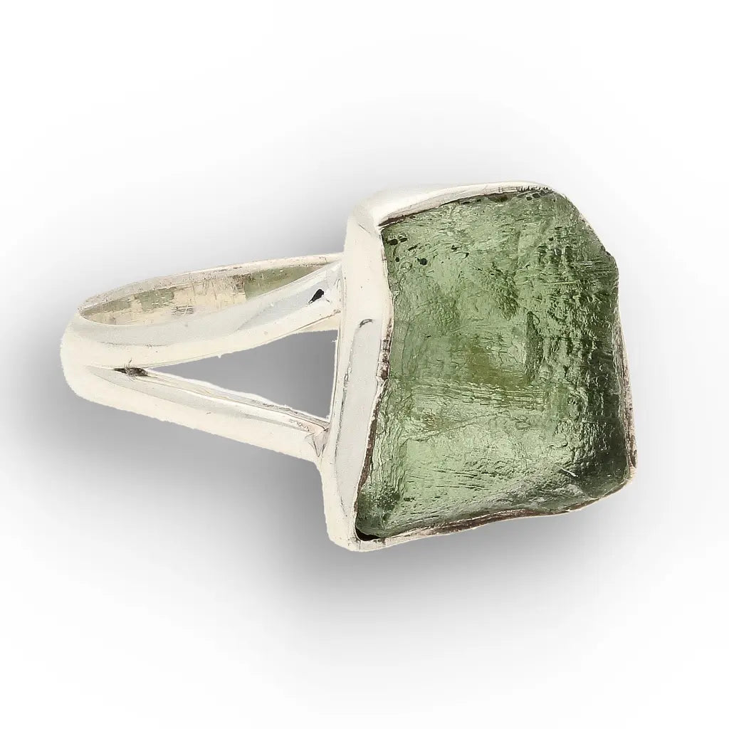 Get your Sterling Silver Raw Moldavite Bezel Ring online now or in store at Forever Gems in Franschhoek, South Africa