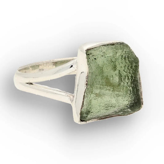Get your Sterling Silver Raw Moldavite Bezel Ring online now or in store at Forever Gems in Franschhoek, South Africa