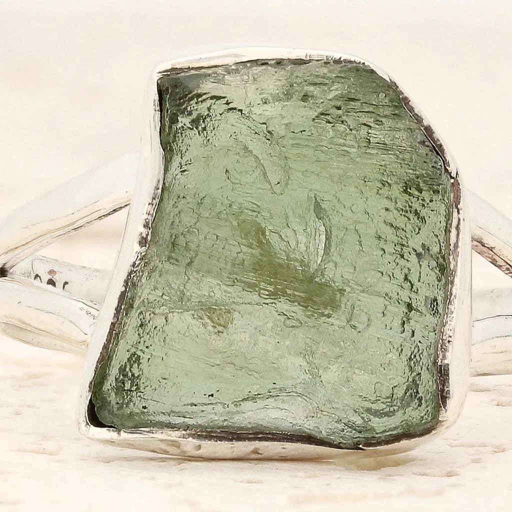 Get your Sterling Silver Raw Moldavite Bezel Ring online now or in store at Forever Gems in Franschhoek, South Africa
