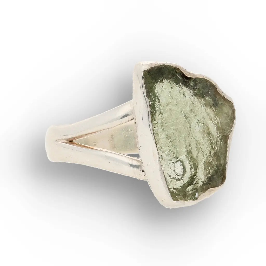 Get your Sterling Silver Raw Moldavite Bezel Ring online now or in store at Forever Gems in Franschhoek, South Africa