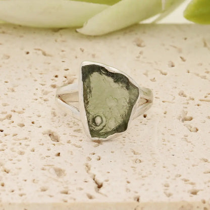Get your Sterling Silver Raw Moldavite Bezel Ring online now or in store at Forever Gems in Franschhoek, South Africa