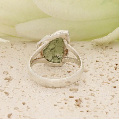Get your Sterling Silver Raw Moldavite Bezel Ring online now or in store at Forever Gems in Franschhoek, South Africa