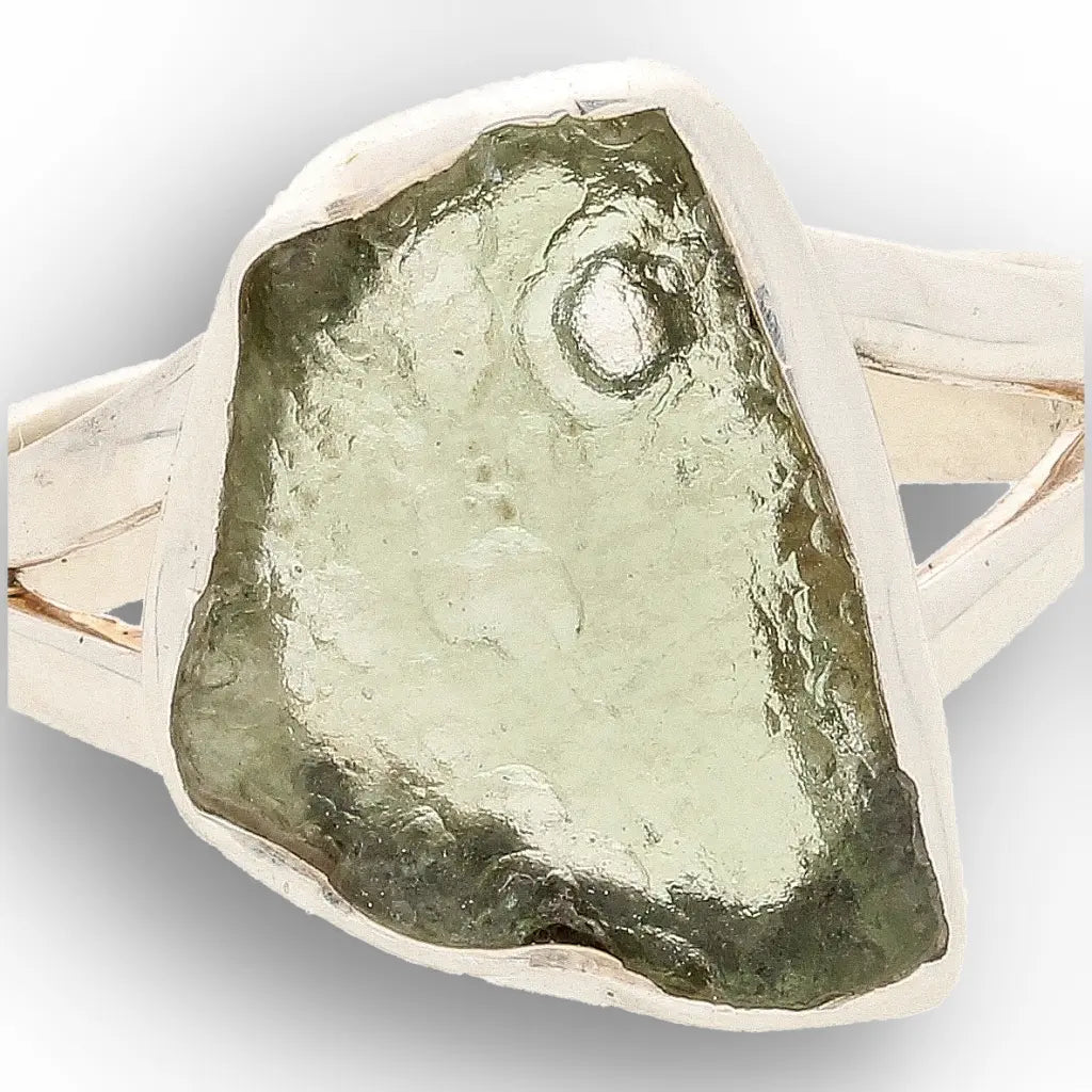 Get your Sterling Silver Raw Moldavite Bezel Ring online now or in store at Forever Gems in Franschhoek, South Africa