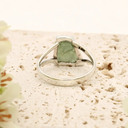 Get your Sterling Silver Natural Freeform Moldavite Ring online now or in store at Forever Gems in Franschhoek, South Africa