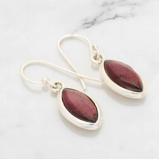 Fiery Grace - Sterling Silver Garnet Drop Earrings