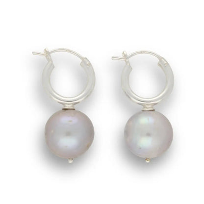 Get your Silver Storm Natural Grey Round Pearl Hoop Earrings online now or in store at Forever Gems in Franschhoek, South Africa