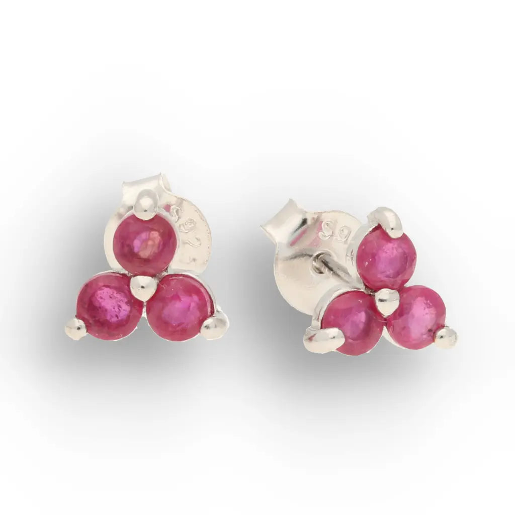Get your Ruby Bloom Trio Natural Ruby Stud Earrings online now or in store at Forever Gems in Franschhoek, South Africa