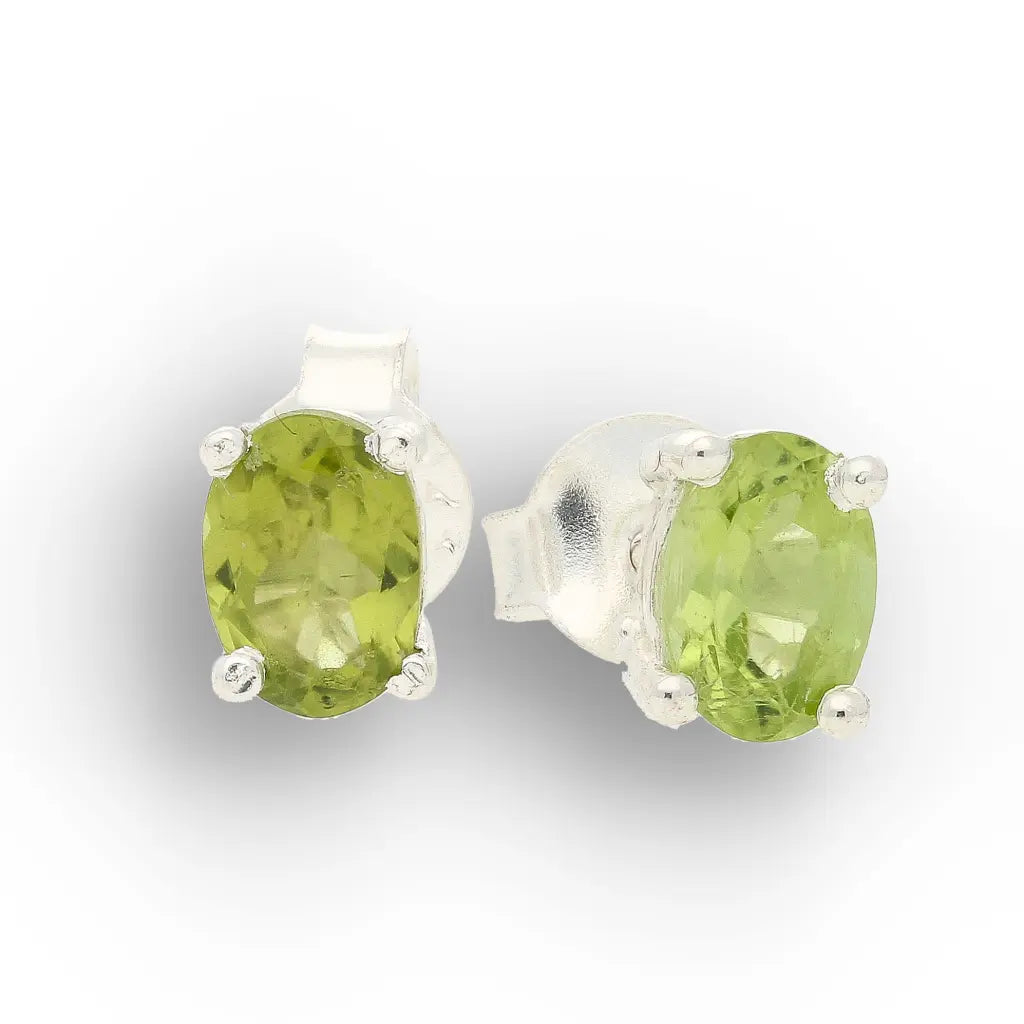 Get your Natural Peridot Oval Stud Earrings in Sterling Silver online now or in store at Forever Gems in Franschhoek, South Africa