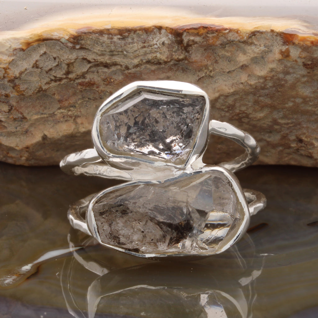 Buy your Twin Diamonds: Rough Herkimer Diamond Sterling Silver Ring online now or in store at Forever Gems in Franschhoek, South Africa