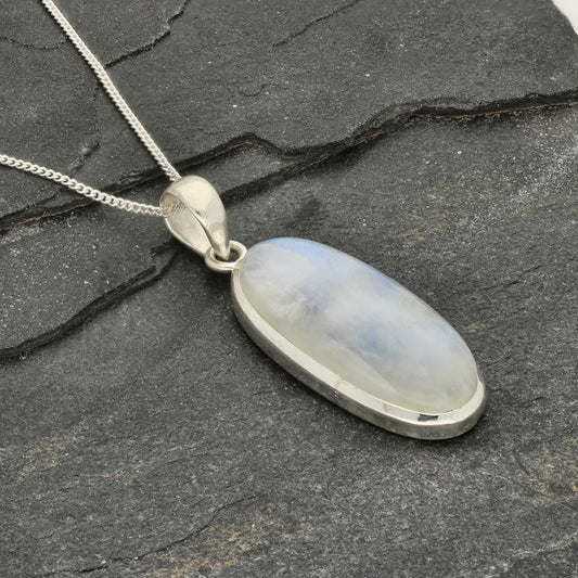 Get your Mystic Moon: Rainbow Moonstone Silver Necklace online now or in store at Forever Gems in Franschhoek, South Africa