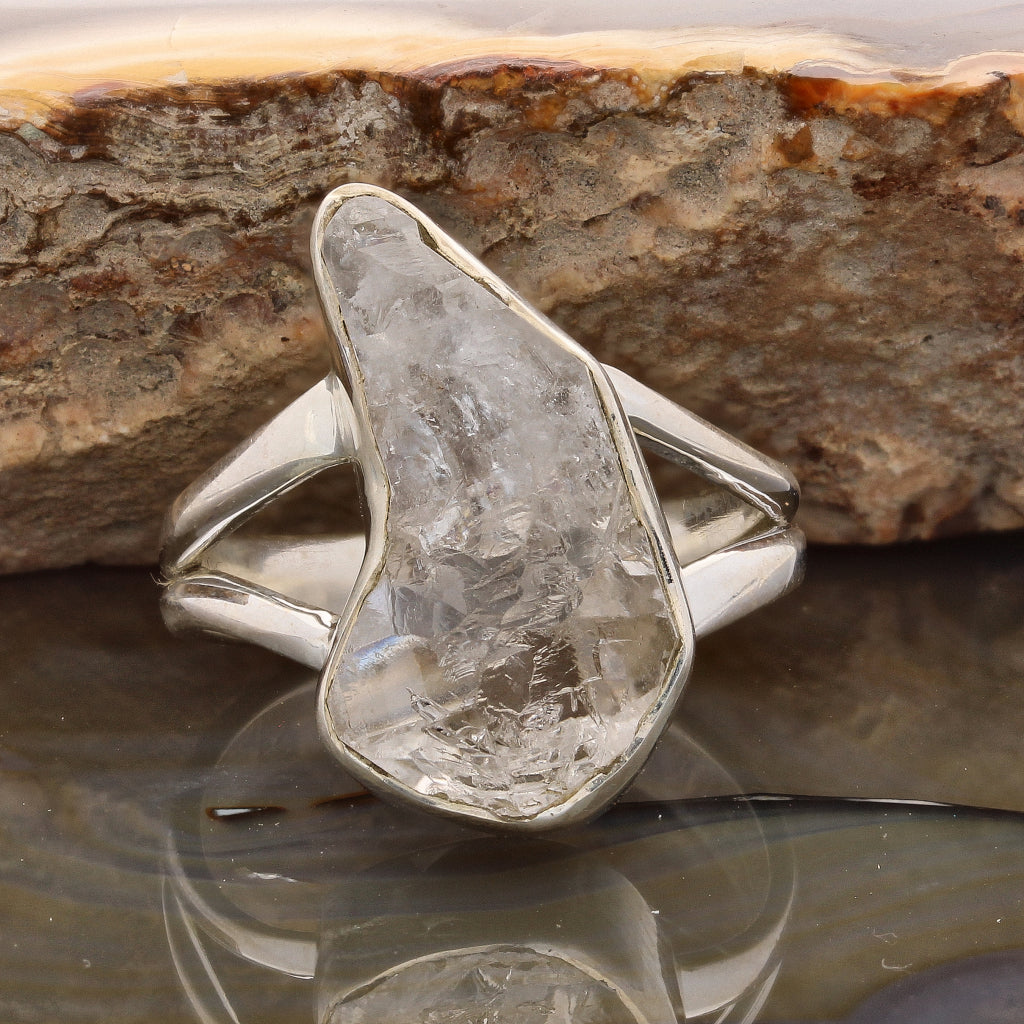 Buy your Raw Elegance: Rough Herkimer Diamond Sterling Silver Ring online now or in store at Forever Gems in Franschhoek, South Africa